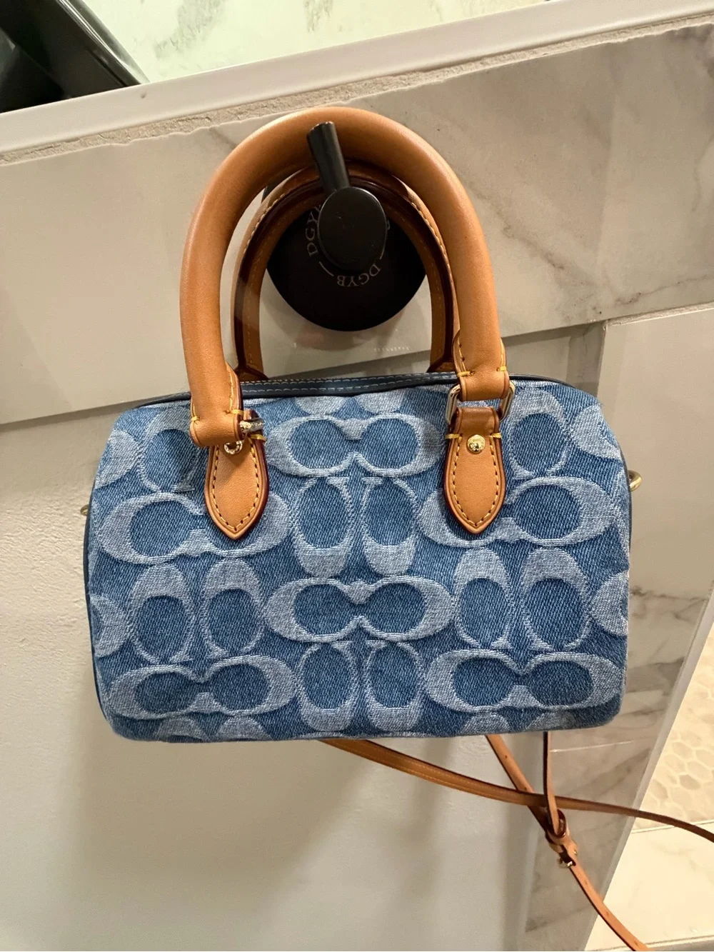 Coach Mini Rowan Crossbody Denim with matching wallet